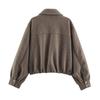 Womens Casual Zip-Up Jacket 2026 Plaid Patchwork Stand Collar Lightweight Outerwear