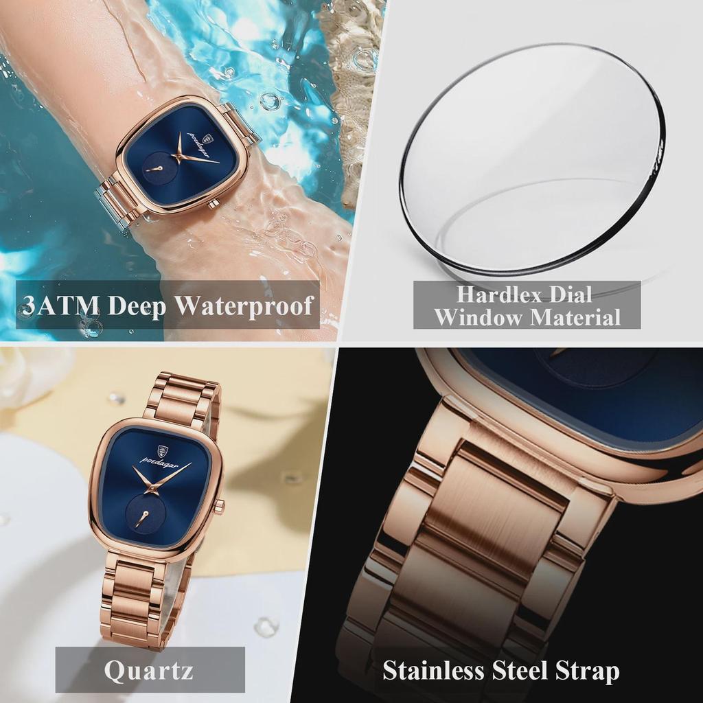 Luxury Ladies Watch Stainless Steel Waterproof Quartz Watch High Quality Female Clock Elegant Women's Watches