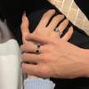 Fashion Cute Small Glasses Rings for Women Men Girls Personality Funny Open Black Mini Eyewear Finger Rings Jewelry Gifts