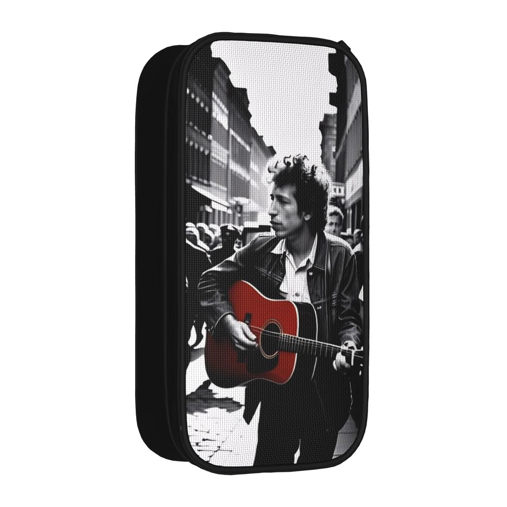 Bob Dylan Singer Pen Box Double Layer Large Capacity For School Pencil Bag Gift
