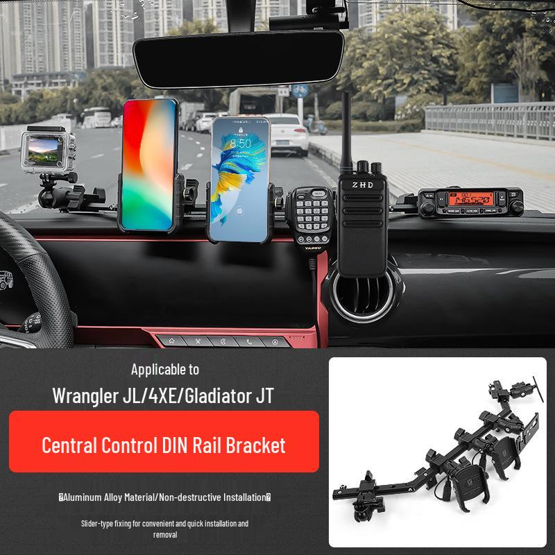 

Wrangler JL & Gladiator Интерком и держатель для телефона для рейлинга центральной консоли (Совместимый с 4XE)
