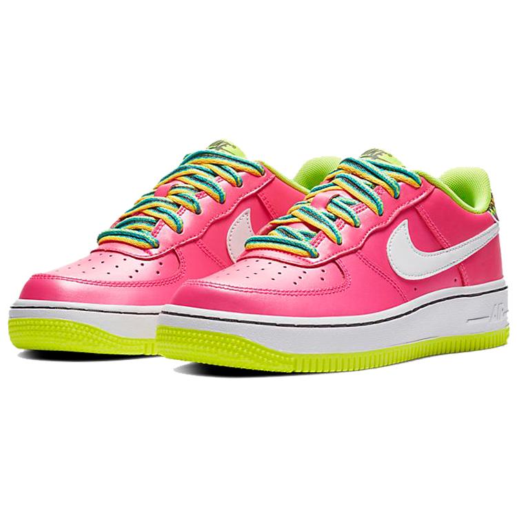 New Nike Air Force 1 Low Pink Volt Aqua GS CW5761-600