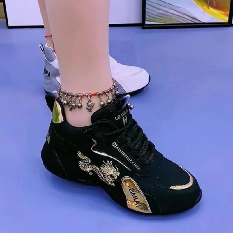 Damen Designer Sneakers 2025 Sommer Leder Wasserdicht Casual Sportschuhe Damen Leichte Atmungsaktive Rutschfeste Plateauschuhe