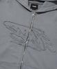 Suade Loose Suade Hood Zip Up [Blue Gray]