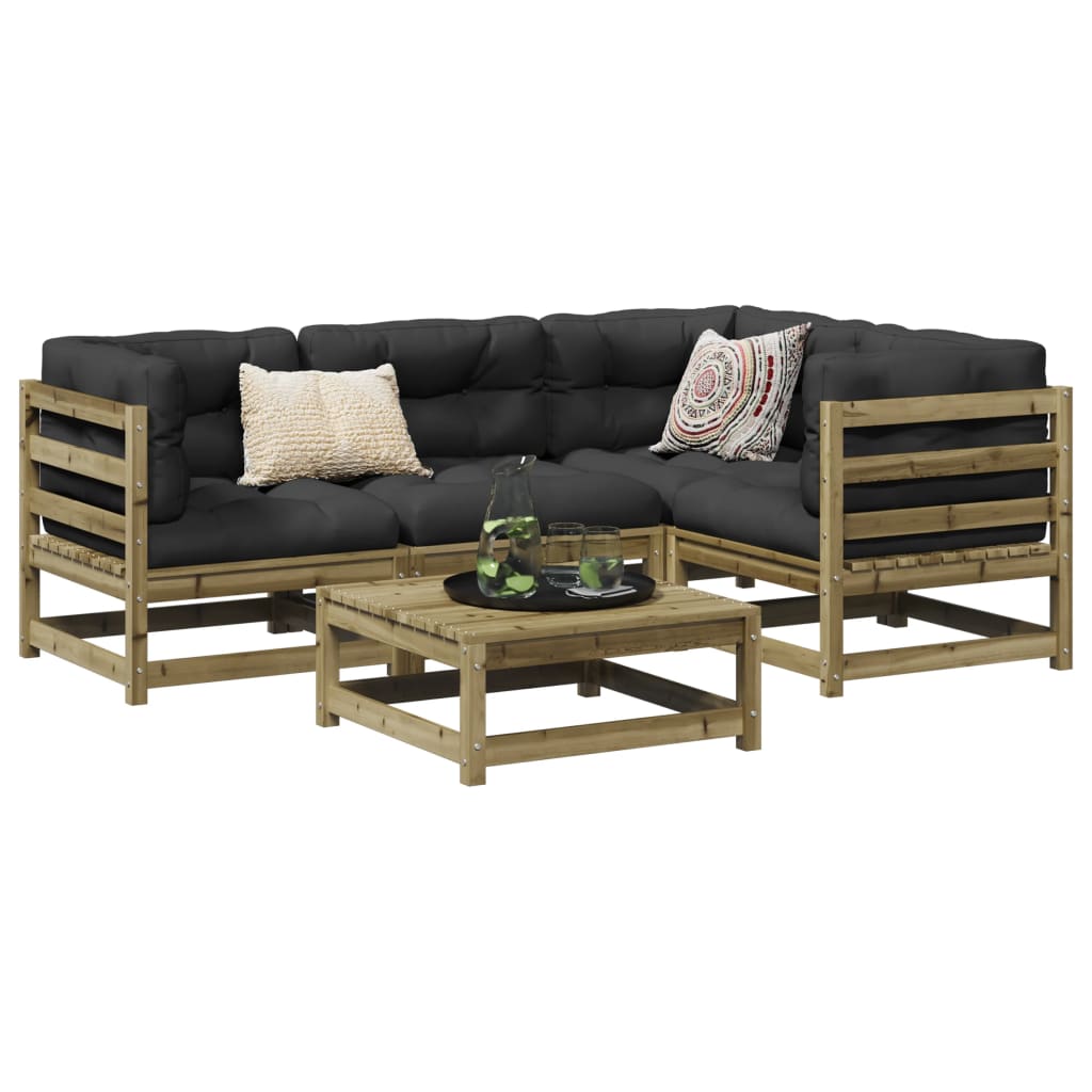 Vidaxl 5-Cz. Garden Furniture Set, Impregnated Pine Wood