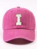 Fuchsia Pink Letter E Patch Casual Dad Hat Adjustable Unisex Outdoor Sun Visor Cap