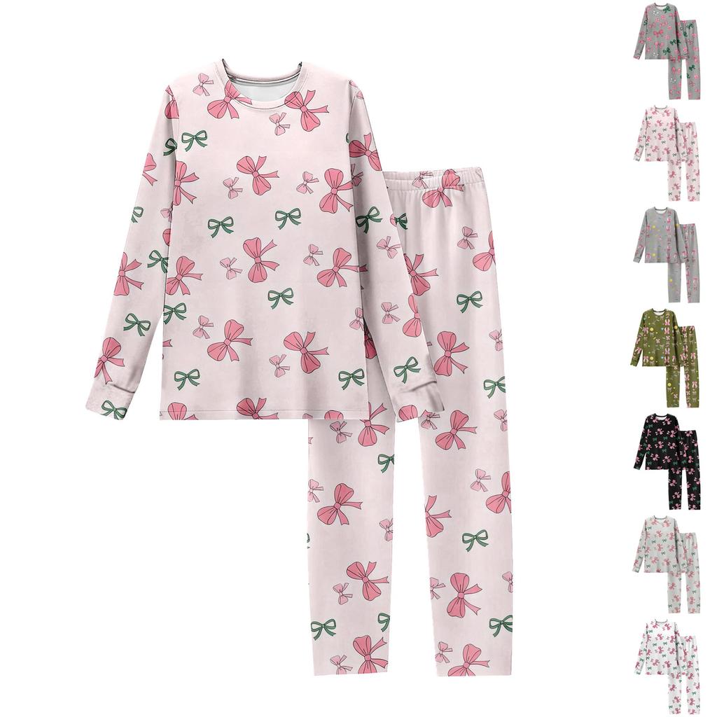 Women's Butterfly Print Long,Sleeved Pajama Set