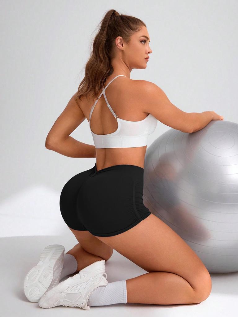 Women's High-Waist Seamless Yoga Shorts: Quick-Dry, Moisture-Wicking, Elastic Fitness & Running Shorts