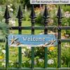 2D Flat - One-Piece 2D Flat Aluminium Decorative Sign, Featuring A Coastal Beach Theme, Perfect for Wall Decoration in Entryways or Bathrooms
