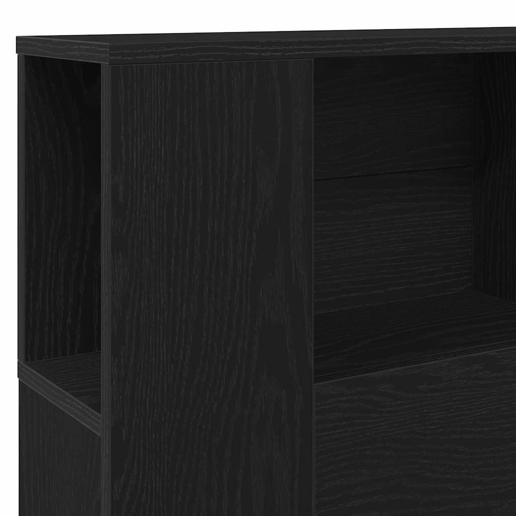 Headboard Cabinet Black Oak Effect 200 x 18.5 x 102.5 cm