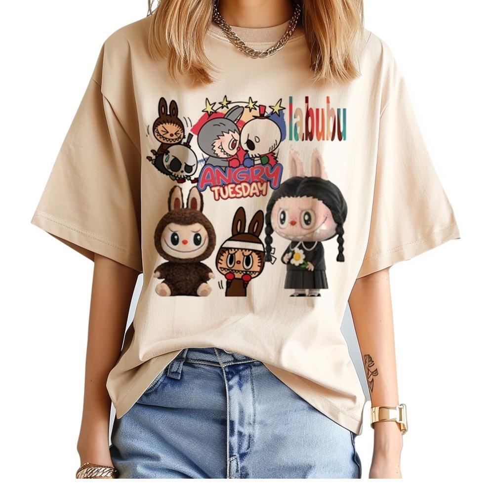 

S-6XL Style Cute Labubu Summer Top 3D Graphics Short-sleeved Tees T-shirt S