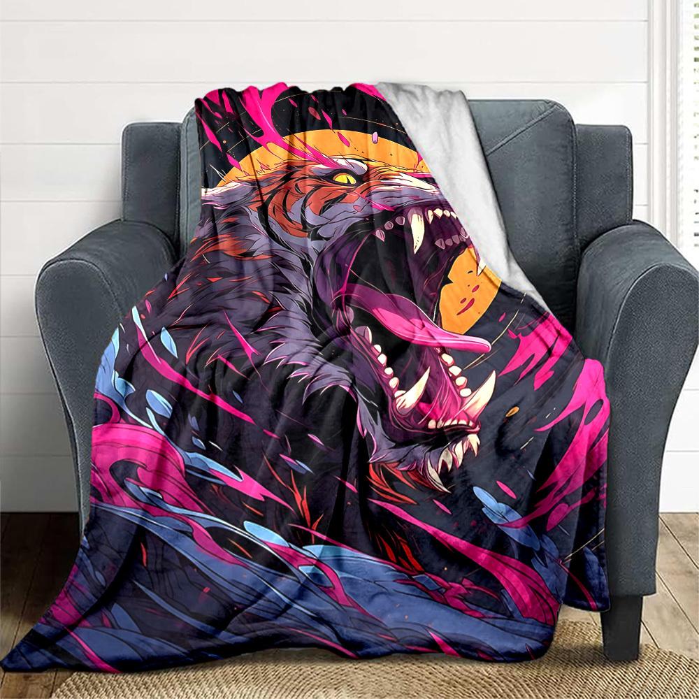 1pc Tiger Roar Blanket - Perfect Gift for Birthdays, Christmas & Halloween- Soft, Warm & Versatile yy250909083