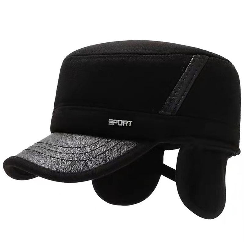 Men's Winter Ear Protection Wool Flat Cap