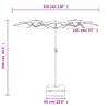 Double Sun Umbrella with LED Lights Sand White 316 X 145 Cm