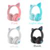 Cute Cat Ear Headset, Bluetooth Earphones, Wireless Sports Stereo Headset for Women with Illuminated Cat Ears, 5.0 Sound Quality, LED Lights,