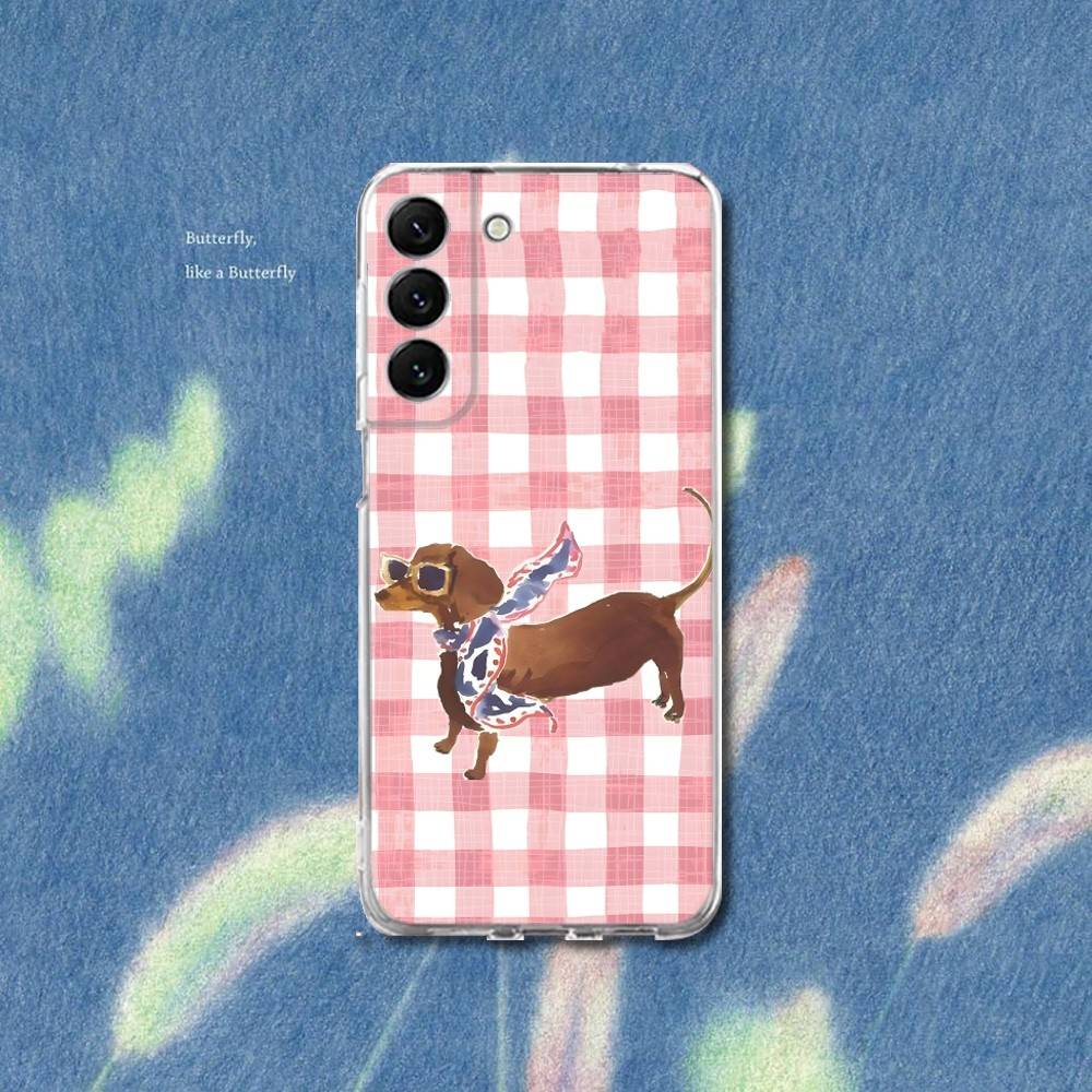 

Dachshund Dog Brown Phone Case Silicone For Samsung S30,S23,21,22,20 Ultra,S20 FE lite,S10,9,PIus Note20ultra Cover Clear SamsungS205G