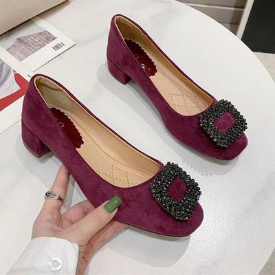 Fashion Office Lady Dress Shoes Women Pumps Brand Woman Party Shoes Elegant Low Heels 3cm Black Pink Plus Size 42