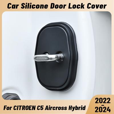 For CITROEN C5 AIRCROSS Hybrid -2024 Car Door Shock Absorber Door Lock Protector Silicone Auto Door Lock Latches Cover
