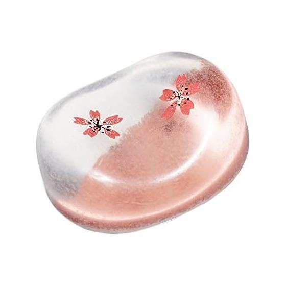 Aoba Clear Chopstick Rest, Cherry Blossom Scatter Pink - Transparent Acrylic, Japanese Sakura Design for a Bright and Refreshing Table Setting