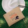 Witch Print Canvas Zipper Makeup Bag Witchcraft Women Travel Lipstick Bag Skincare Storage Organizer Pencil Case Cosmetics Bags