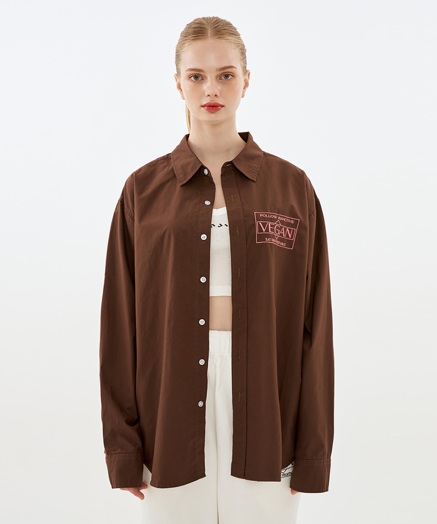 Ingi Active Vegan Oversized Shirt Brown Free