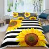 Vintage Sunflowers Duvet Cover Set Letters Bedding Set Letters And Sunflowers Printed Retro Girls Queen Size 2/3pcs Quilt Cover