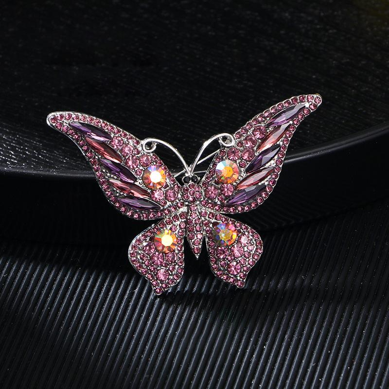 Fashion Full Zircon Butterfly Brooch For Women Luxurious Animal Corsage Pins Wedding Party Clothing Accessories Jewelry Gifts