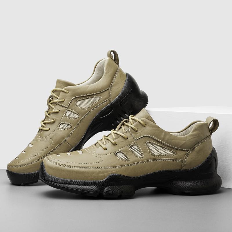 Fashion New Arrivals Man Genuine Leather Men‘’s Shoes Sneakers Non-Slip Platform Men Sports Shoes Comfy Outdoor Trainers Tenis Masculino