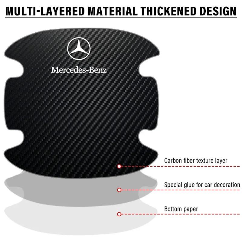 4Pcs Car Door bowl Sticker with Door Handle Bowl Scratch Protective Sticker For Mercedes-Benz W166 W212 W204 C E ML GL GLK Class