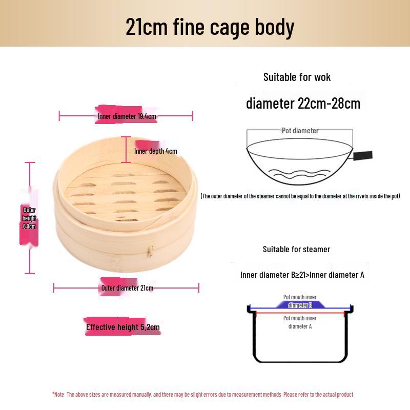 Mini Bamboo Xiao Long Bao Steamer with Steaming Grid for Dumplings