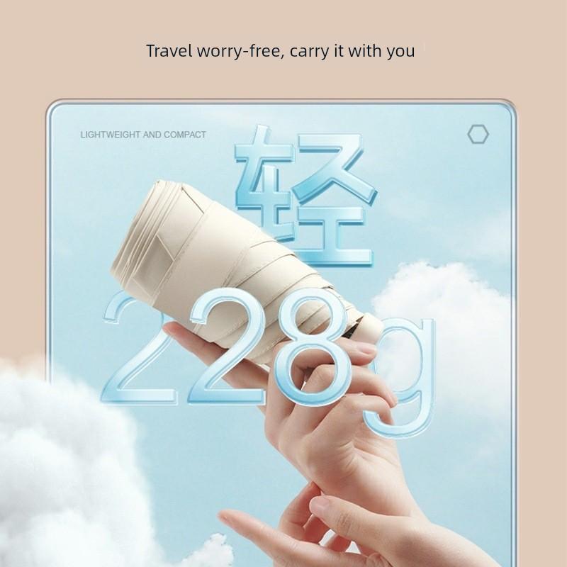 Capsule Sun Umbrella, Sun Protection, Uv Protection, Dual-Use for Sun and Rain, Mini 40% off Fold, Ultra-Light, Compact, Portable m