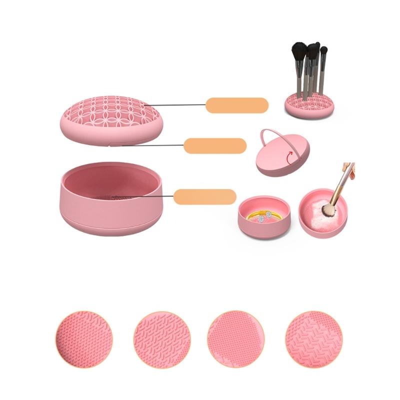 3 in 1 Silicone Makeup Brush Cleaner Convenient and Portable to Cleaning Your Brushes for Women Girls