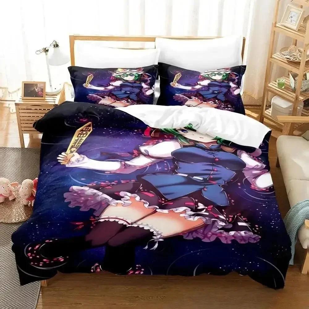 3D Anime Game Touhou Project Beding Set Print Bed Linen Set With Pilowcase Bed Soft Duvet Cover Soft Single Double Quen Super King-Sized Dimensionsd