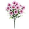 Plastic Artificial Pansy Flowers 7 Fork Reusable Fake Flowers Eucalyptus Leaves Tricolor Violet Faux Pansy Flowers Wedding Party