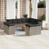 Vidaxl 13-Cz. Set di Mobili da Giardino con Cuscini, Grigio, Polyrattan