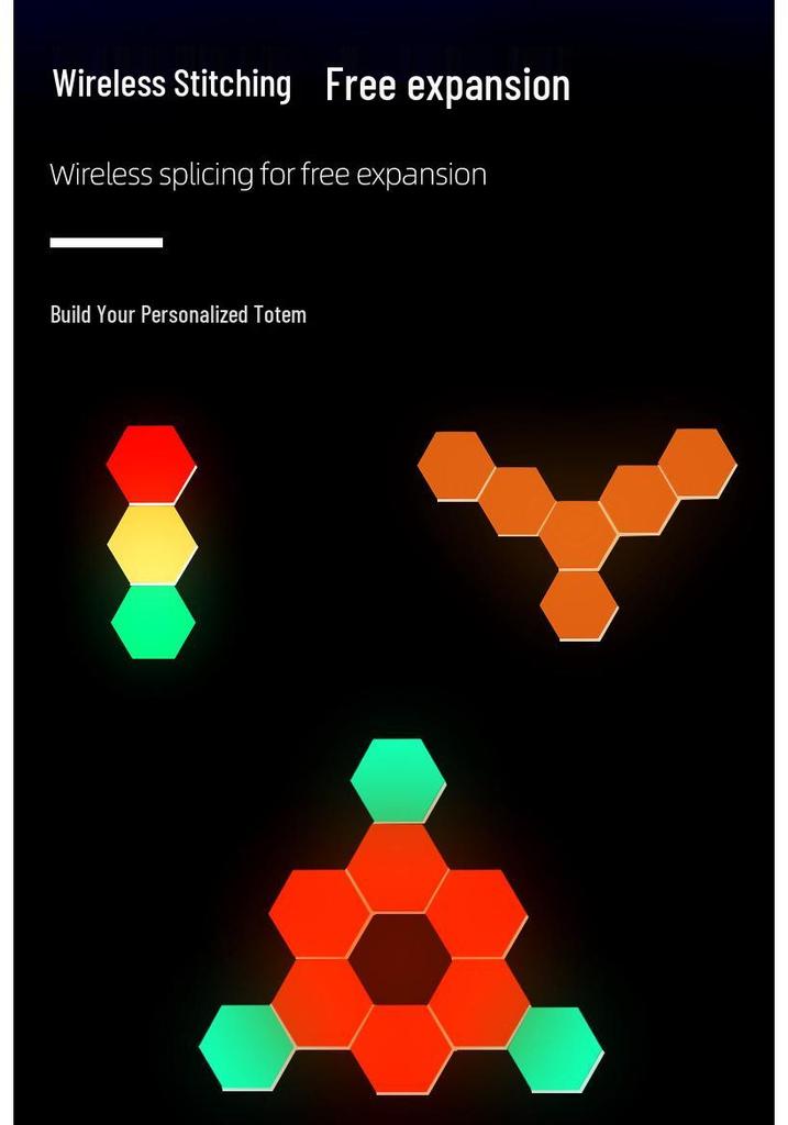 Smart RGB Music Rhythm Light: Color-Changing E-sports Atmosphere Quantum Honeycomb Light
