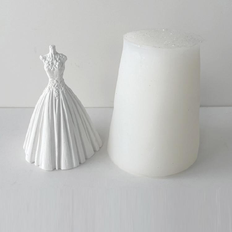 3D Bride Wedding Dress Silicone Candle Mold Bridegroom Suit Resin Casting Moulds