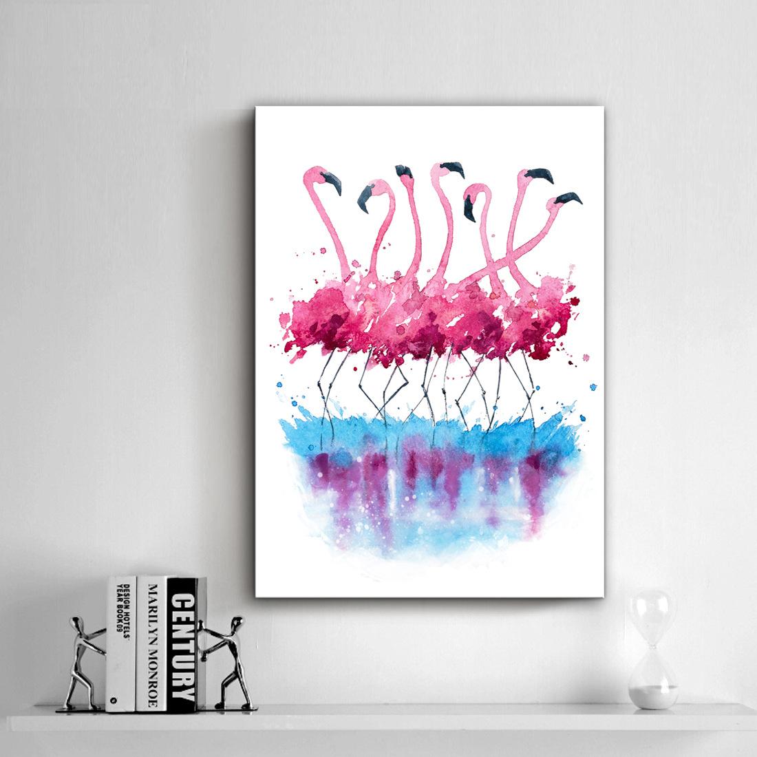 

Украшение гостиной, картина, подвесная картина с фламинго, холст, картина для отеля, клуба, магазина, вертикальная бескаркасная картина, постер 21*30cm