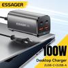 Essager Carregador USB C GaN de 100 W para desktop, carregamento rápido QC 4.0 3.0 Tipo C, carregamento rápido para iPhone 15, laptop, MacBook, Samsung POPC