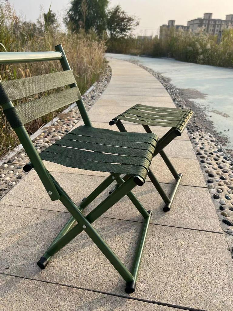Large Portable Folding Thickened Metal Stool for Outdoor, Fishing, or Picnic Use.