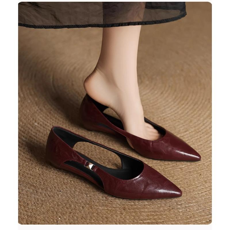 

Новые туфли-лодочки с вырезами, острым носком и неглубоким вырезом для женщин 40 красный