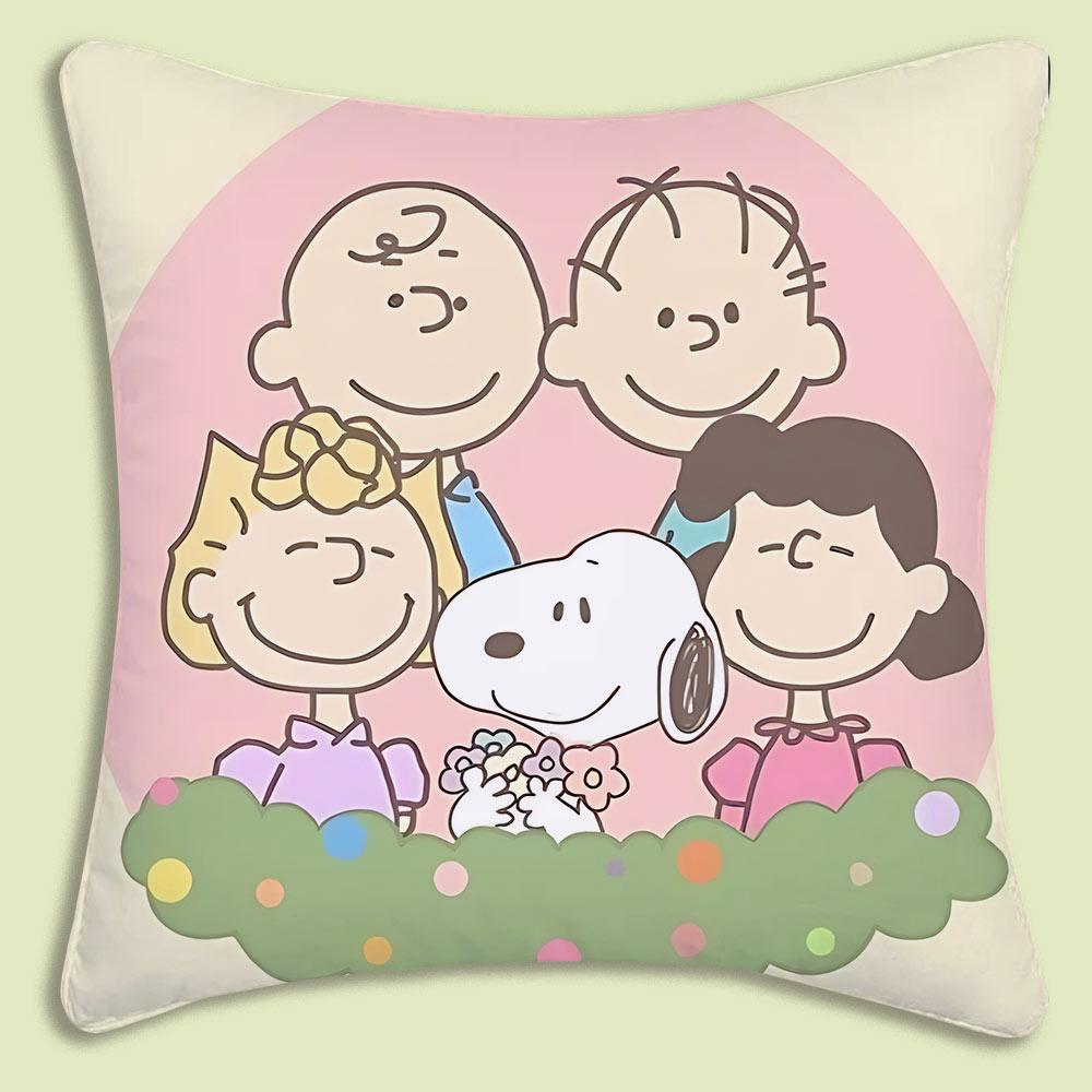 Cartoon Cute S-Snoopy Pillow Covers Cartoon Sofa Decorative Home Double-Sided Printing Short Plush Cute Cushion Cover