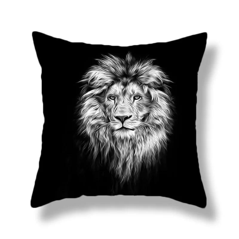 45X45CM Wild Animal Lion Tiger Cushion Pillow Cover Sofa Chair