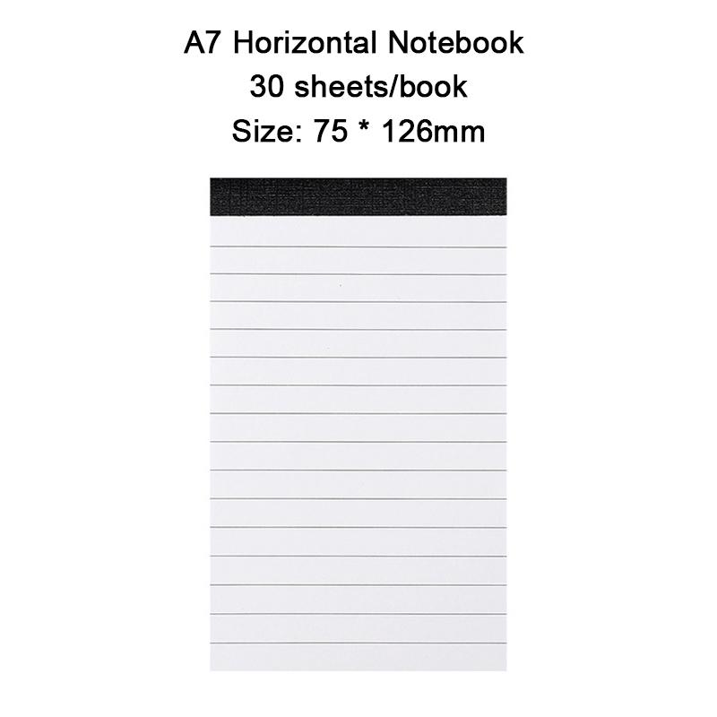 

5 шт. Мини-блокнот А7 портативный со съемным внутренним блоком 30 горизонтальных линий Горизонтальные линии Заметка