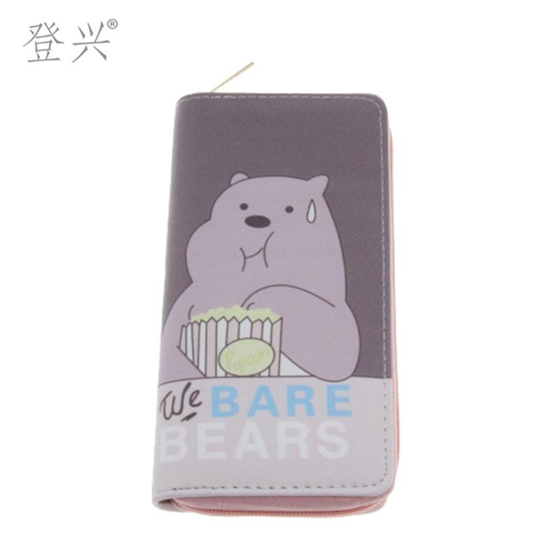 New bear snacks cartoon PU long wallet, student clutch bag Yiwu