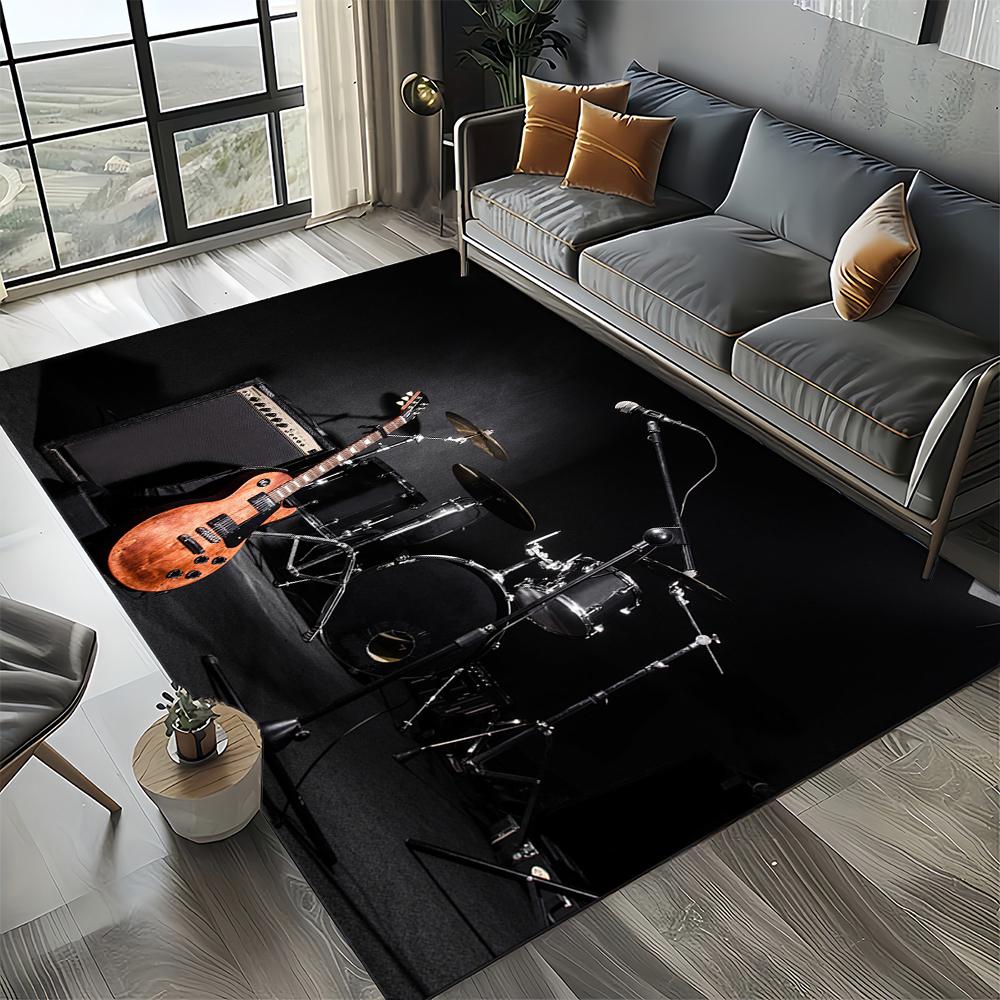 27 Style New 3D Fender Retro Guitar Instruments Music Carpet Rug for Living Room Bedroom Home Sofa Decoration,Non-slip Floor Mat