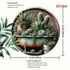 Tin Painting 20x20cm Handmade Metal Art Home Decorative Wall Hanging