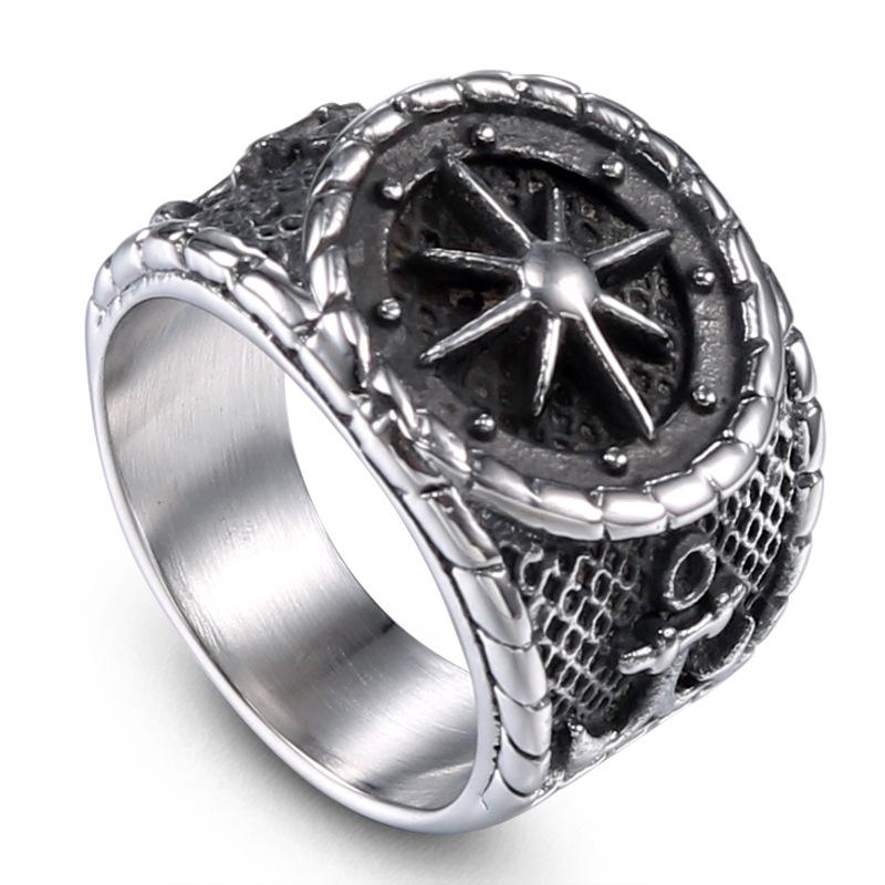 Titanium Steel Men s Personality Domineering Anchor Ring Fashion Trend Versatile 8
