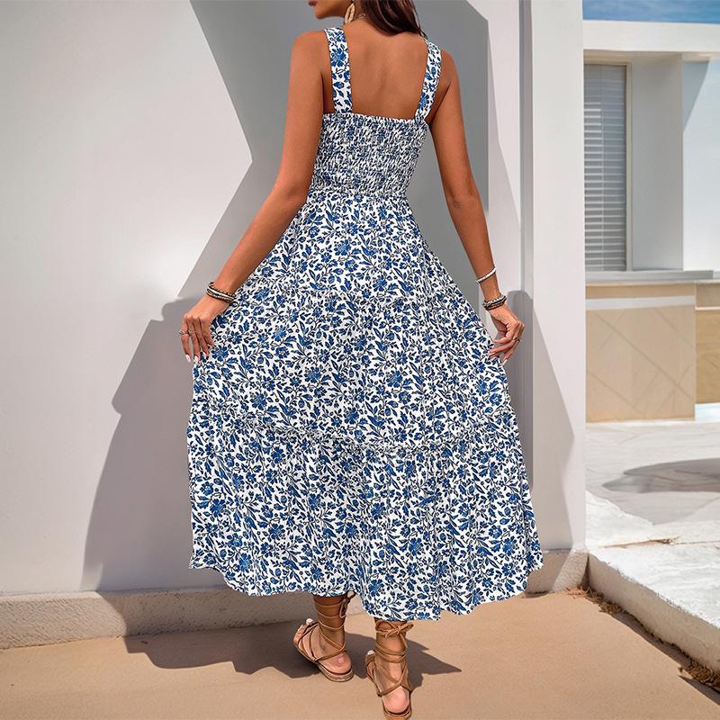 2025 Summer Floral Backless Sling Dress