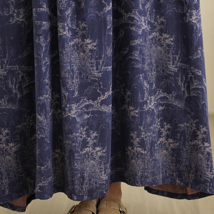 Vintage Floral Print Plus Size Women Long Sleeve Oversize Maxi Dress Loose Casual Spring Long Dress Basic